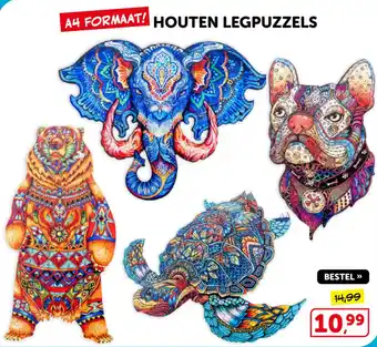 A4 formaat! houten legpuzzels