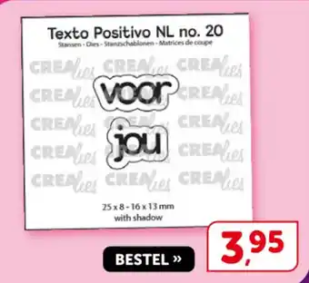 Boekenvoordeel Crealies Texto Positivo NL no. 20 aanbieding