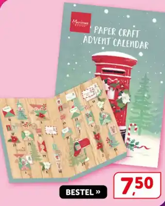 Boekenvoordeel Paper craft advent calendar aanbieding