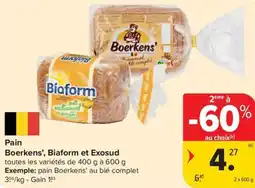 Carrefour Market Pain Boerkens', Biaform et Exosud aanbieding