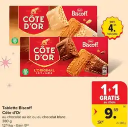 Carrefour Market Côte d'Or Tablette Biscoff aanbieding