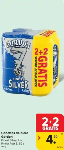 Carrefour Market Gordon Canettes de bière aanbieding