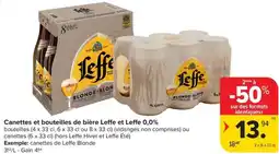 Carrefour Market Canettes et bouteilles de bière Leffe et Leffe 0,0% aanbieding