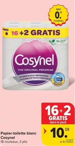 Carrefour Market Cosynel Papier-toilette blanc aanbieding