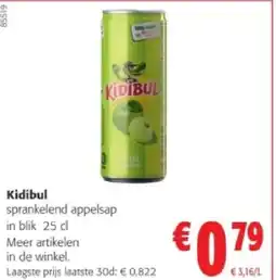 Colruyt Kidibul sprankelend appelsap in blik 25 cl aanbieding