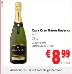 Colruyt Cava Gran Barón Reserva aanbieding