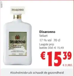 Colruyt Disaronno Velvet 17 % vol 70 cl aanbieding