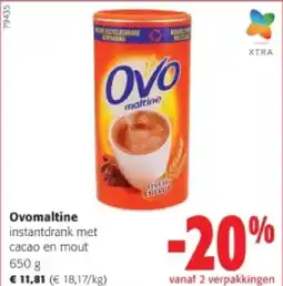 Colruyt Ovomaltine instantdrank met cacao en mout 650 g aanbieding