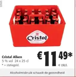 Colruyt Cristal Alken 5% vol 24 x 25 cl aanbieding