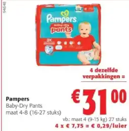 Colruyt Pampers Baby-Dry Pants maat 4-8 (16-27 stuks) aanbieding