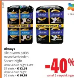 Colruyt Ultra Secure Night Extra 32 stuks aanbieding