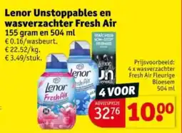 Kruidvat Lenor Unstoppables en wasverzachter Fresh Air aanbieding