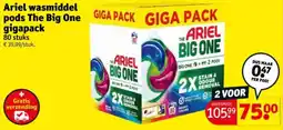 Kruidvat Ariel wasmiddel pods the big one gigapack aanbieding