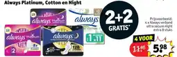Kruidvat Always platinum cotton en night aanbieding