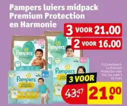 Kruidvat Pampers luiers midpack Premium Protection en Harmonie aanbieding