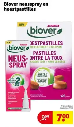 Kruidvat Biover neusspray en hoestpastilles aanbieding