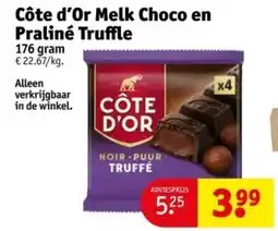 Kruidvat Côte d'Or Melk Choco en Praliné Truffle aanbieding