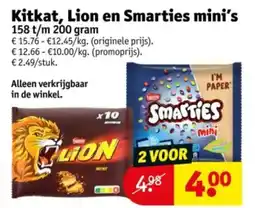 Kruidvat Kitkat Lion en Smarties mini's aanbieding