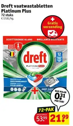 Kruidvat Dreft vaatwastabletten Platinum Plus aanbieding