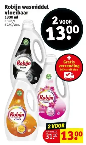 Kruidvat Robijn wasmiddel vloeibaar aanbieding