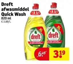 Kruidvat Dreft afwasmiddel quick wash aanbieding
