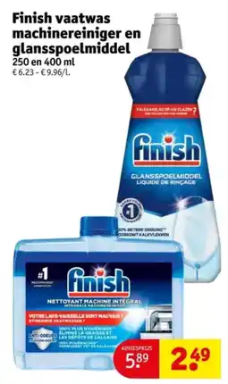 Kruidvat Finish vaatwas machinereiniger en glansspoelmiddel aanbieding