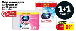 Kruidvat Nalys keukenpapier xtra power en vochtvangers aanbieding