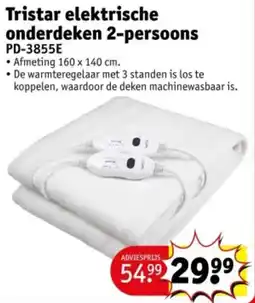 Kruidvat Tristar elektrische onderdeken PD-3855E aanbieding