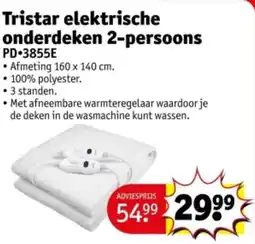 Kruidvat Tristar elektrische onderdeken PD-3855E aanbieding