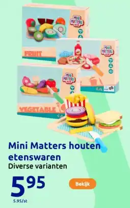 Action Mini matters houten etenswaren aanbieding