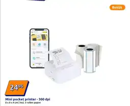 Action Mini pocket printer 300 dpi aanbieding