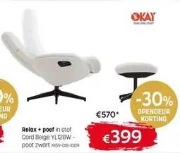 BE-Okay Relax + poef aanbieding