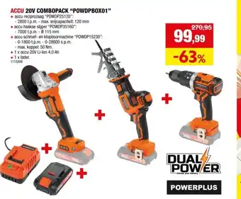 Powerplus Dual Power powertoolsset 20V 16-delig