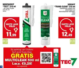 Hubo Tec7 montagekit 310ml wit aanbieding