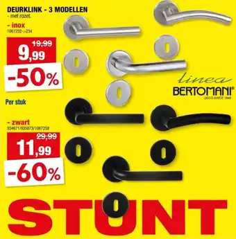 Hubo Linea Bertomani 5312 deurklinkset op rozet 50mm zwart aanbieding