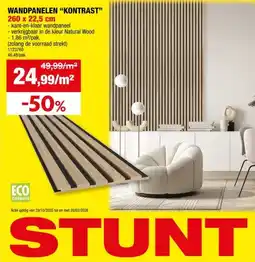 Hubo Kontrast wandpaneel 1,86m² Natural Wood aanbieding