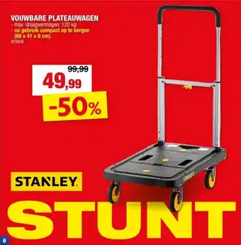 Hubo Stanley plateauwagen vouwbaar 120kg aanbieding