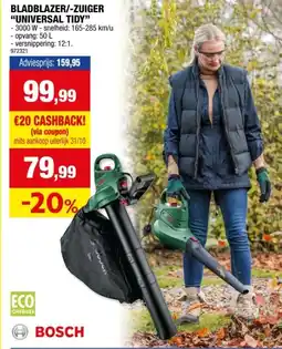 Hubo Bosch UniversalGardenTidy 3000 elektrische bladblazer en -zuiger 3000W aanbieding