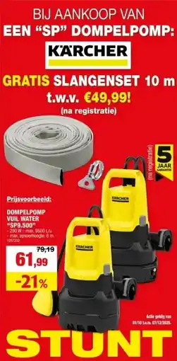 Hubo Karcher SP 9500 dompelpomp 280W vuil water aanbieding