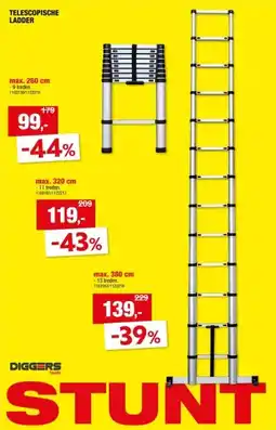 Hubo Diggers telescopische ladder 1x13 sporten aanbieding