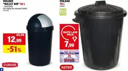 Hubo Keter straatvuilbak 70l zwart 57cm aanbieding