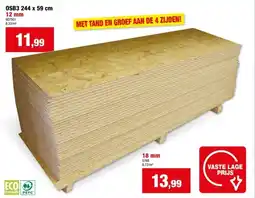 Hubo OSB 3 met tand & groef 244x59 cm 12mm aanbieding