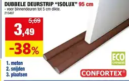 Hubo Confortex Dubbele deurstrip 95x3 cm bruin aanbieding