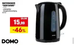 Hubo DOMO DO9194WK waterkoker 1,7l zwart aanbieding