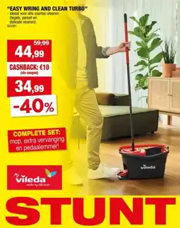 Hubo Vileda Easy Wring & Clean Turbo met 2 navullingen aanbieding