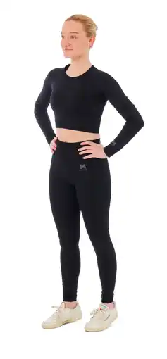 Decathlon Xtreme Sportswear Dames Sportset - Sportlegging + Sport Croptop - Zwart aanbieding