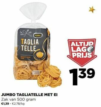 Jumbo Jumbo tagliatelle met ei aanbieding