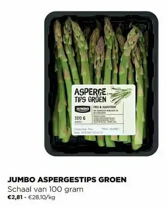 Jumbo aspergestips groen