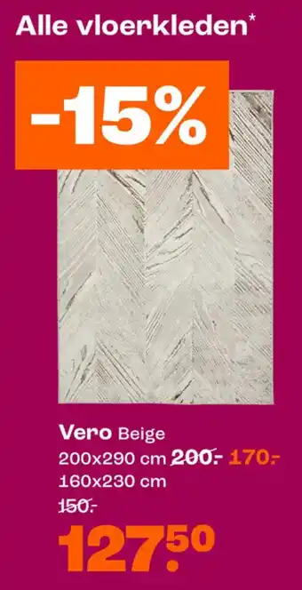 Kwantum Vloerkleden Vero Beige aanbieding