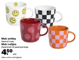 Kwantum Mok Smiley of Mok Ruitjes aanbieding